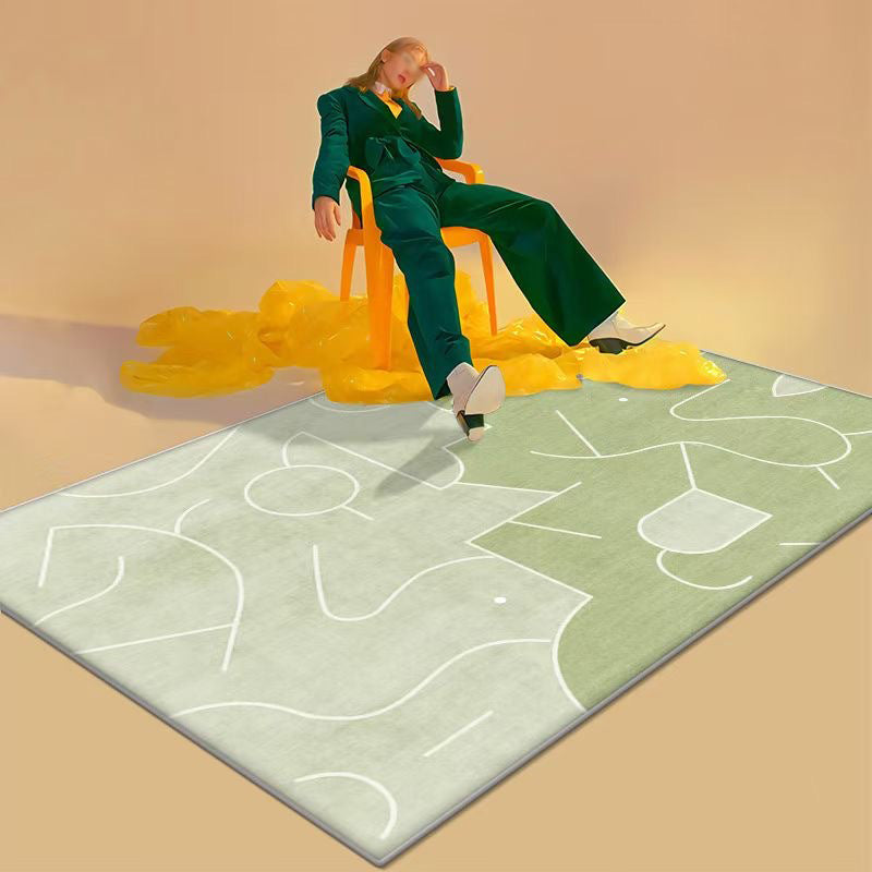 Artistical Modern Rug Color Piece Rug Stain Resistant Rug for Living Room