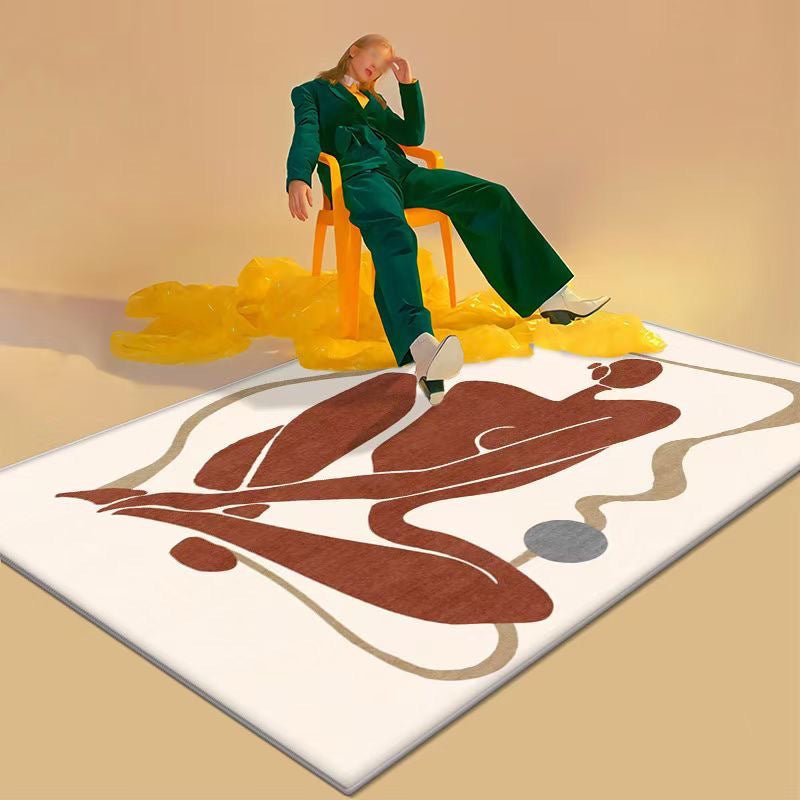 Artistical Modern Rug Color Piece Rug Stain Resistant Rug for Living Room