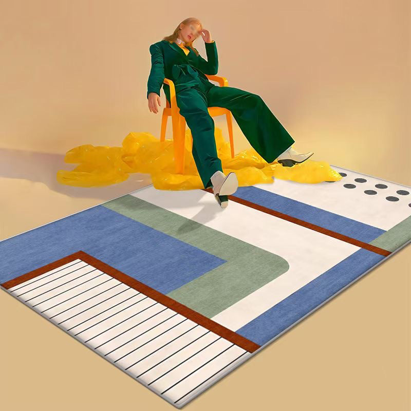 Artistical Modern Rug Color Piece Rug Stain Resistant Rug for Living Room