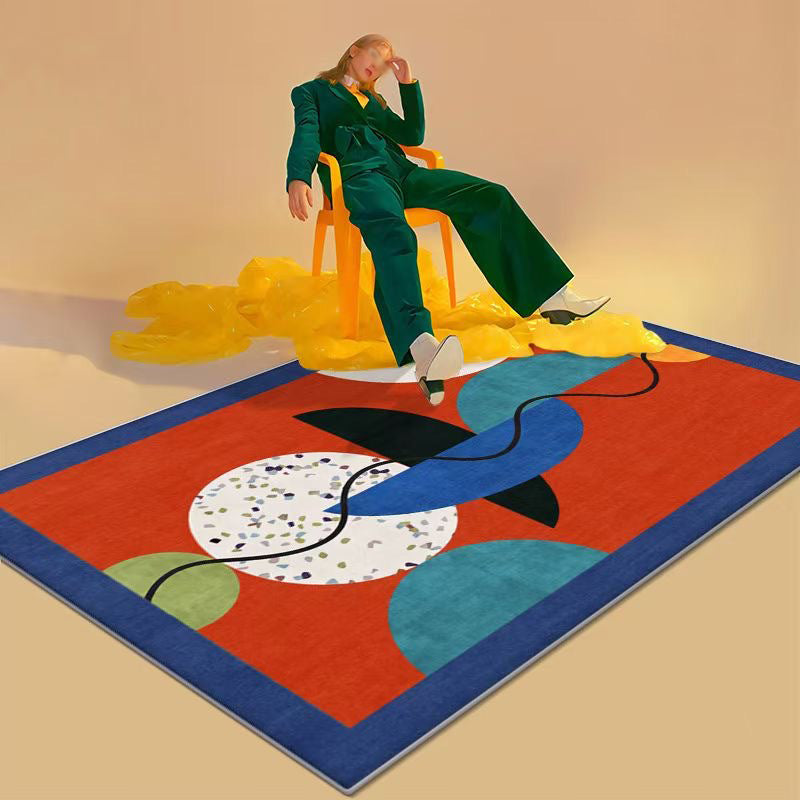 Artistical Modern Rug Color Piece Rug Stain Resistant Rug for Living Room