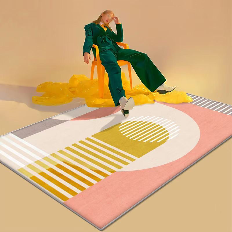 Artistical Modern Rug Color Piece Rug Stain Resistant Rug for Living Room