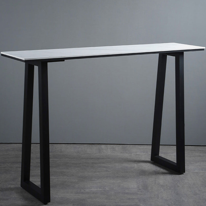Industrial Bar Table 42-inch Height Stone Top Bistro Table for Coffee Shop
