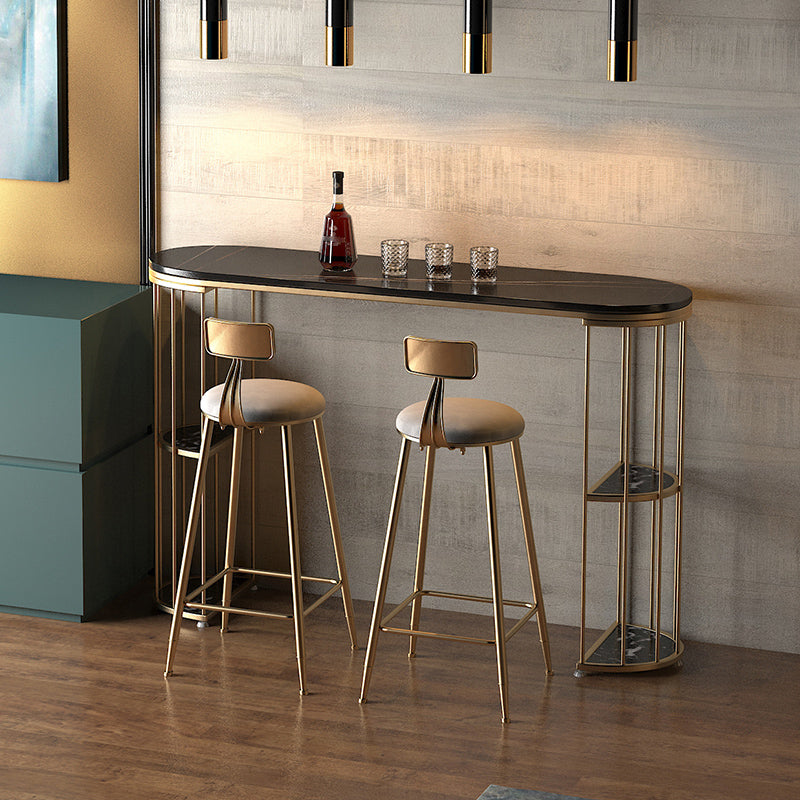 Contemporary Storage Bistro Accent Dining Table Indoor Double Pedestal Patio Bar Table