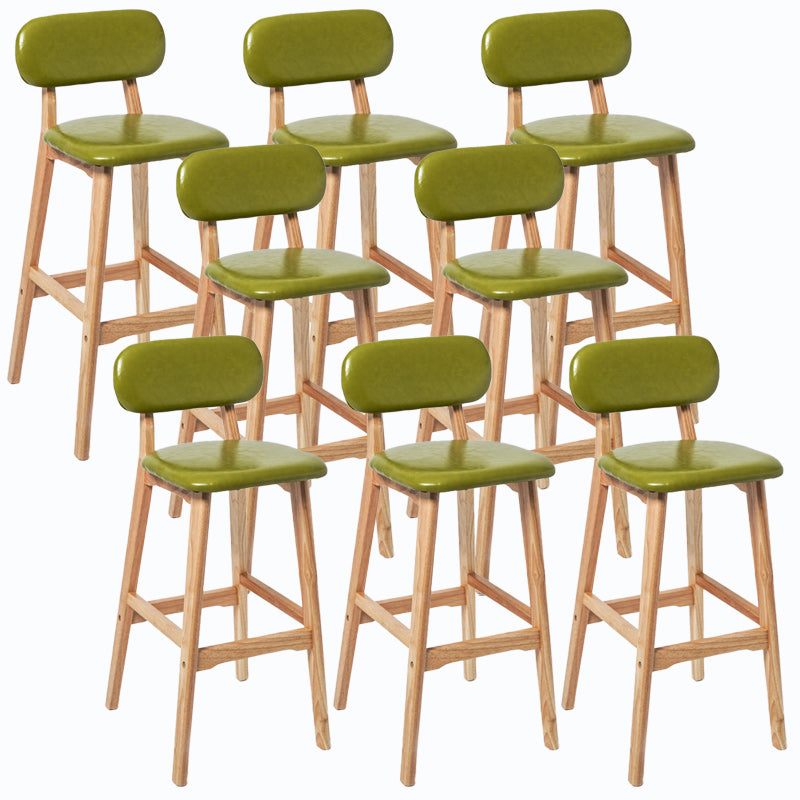 Rubberwood Modern Low Back Stool Matte Finish Upholstered Bar Stools