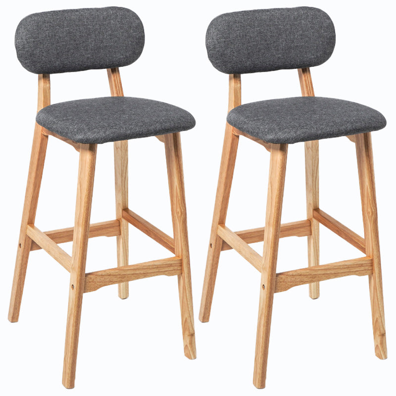 Rubberwood Modern Low Back Stool Matte Finish Upholstered Bar Stools