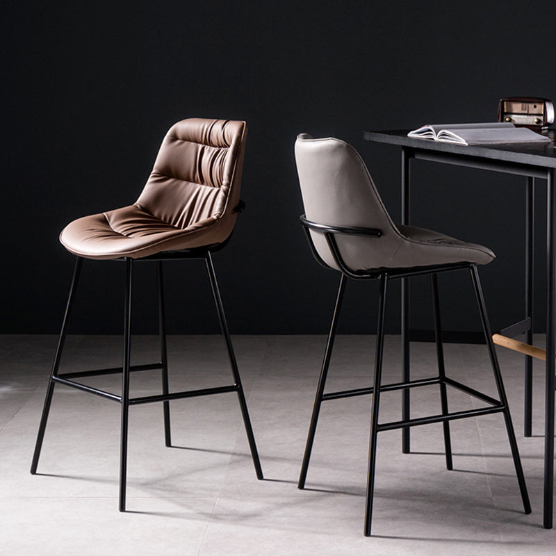 Industrial Bar-stool PU Leather Counter Bar Stool with Metal Legs
