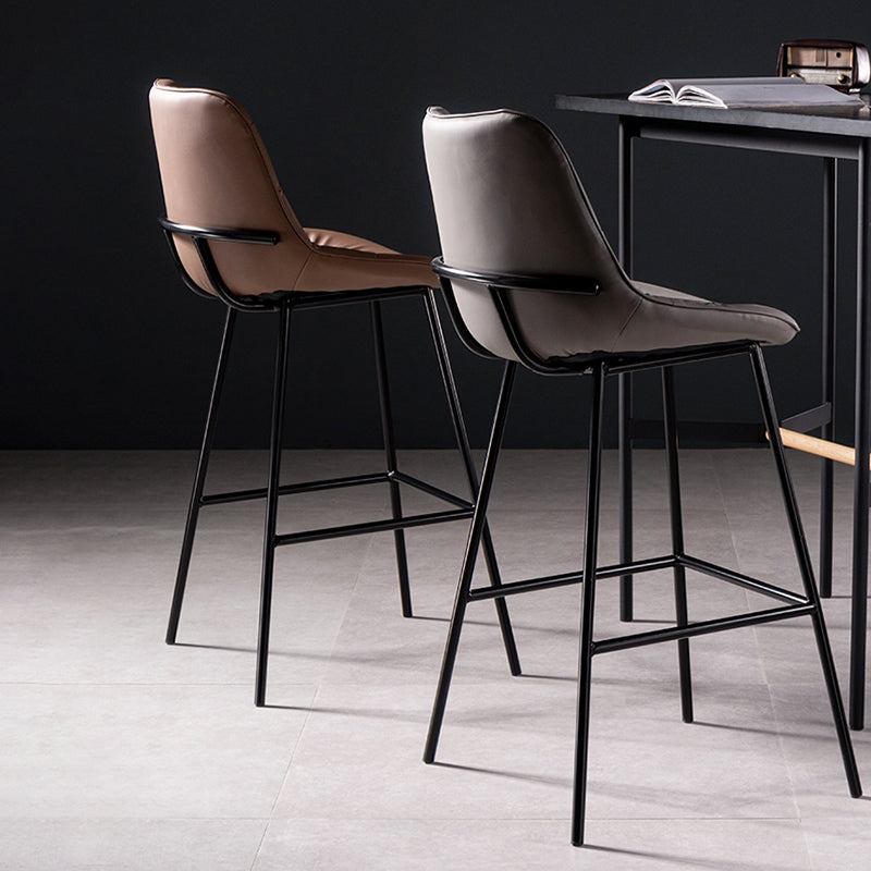 Industrial Bar-stool PU Leather Counter Bar Stool with Metal Legs