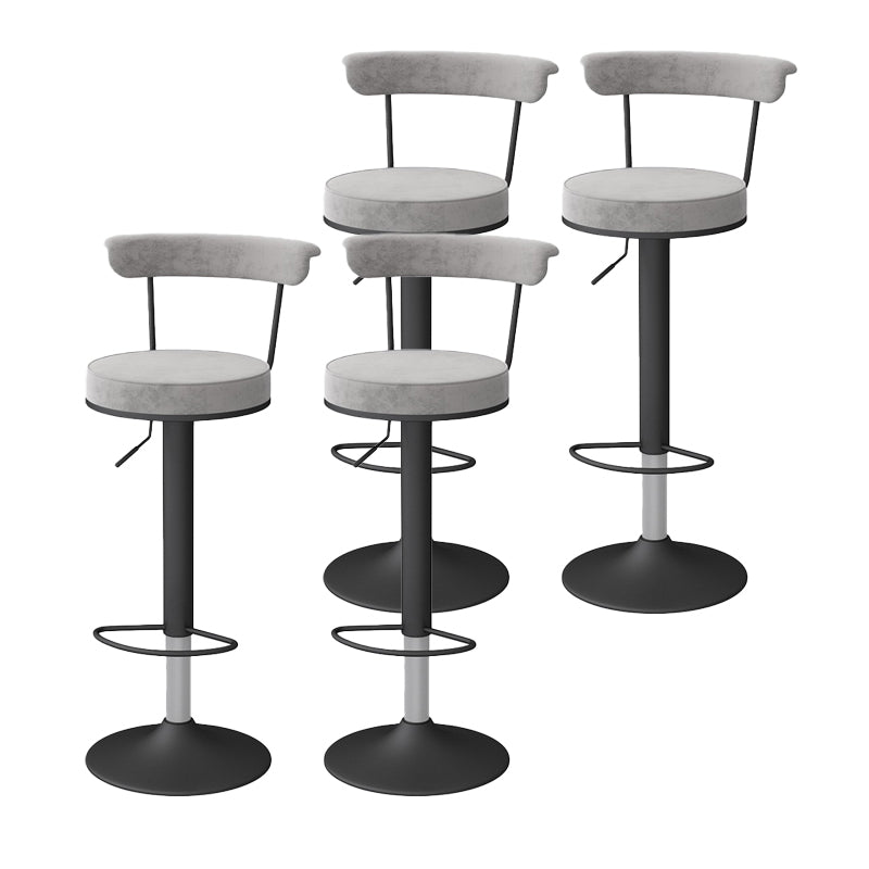 Glam Liftable Backrest Counter Stool Steel Kitchen Bar Stool with Cushion and Pedal