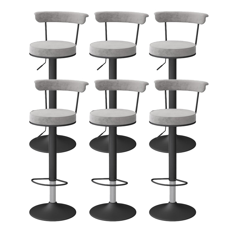 Glam Liftable Backrest Counter Stool Steel Kitchen Bar Stool with Cushion and Pedal
