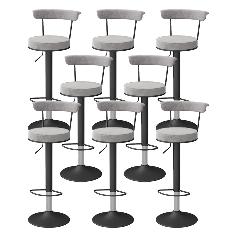 Glam Liftable Backrest Counter Stool Steel Kitchen Bar Stool with Cushion and Pedal