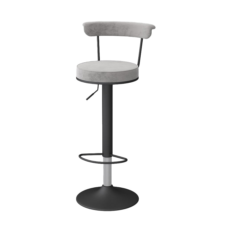 Glam Liftable Backrest Counter Stool Steel Kitchen Bar Stool with Cushion and Pedal