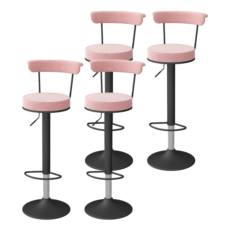 Glam Liftable Backrest Counter Stool Steel Kitchen Bar Stool with Cushion and Pedal