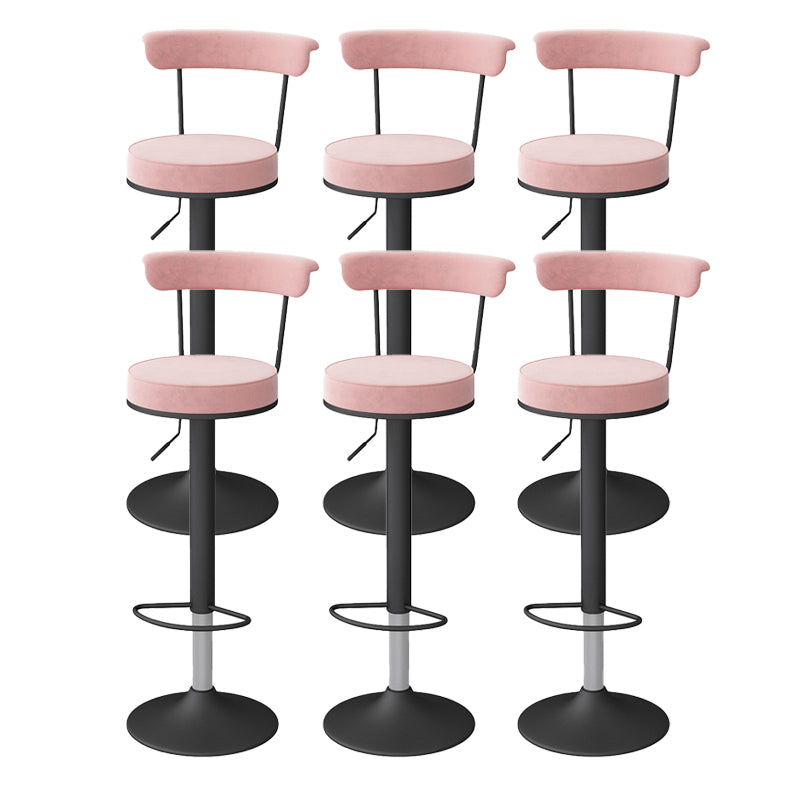 Glam Liftable Backrest Counter Stool Steel Kitchen Bar Stool with Cushion and Pedal