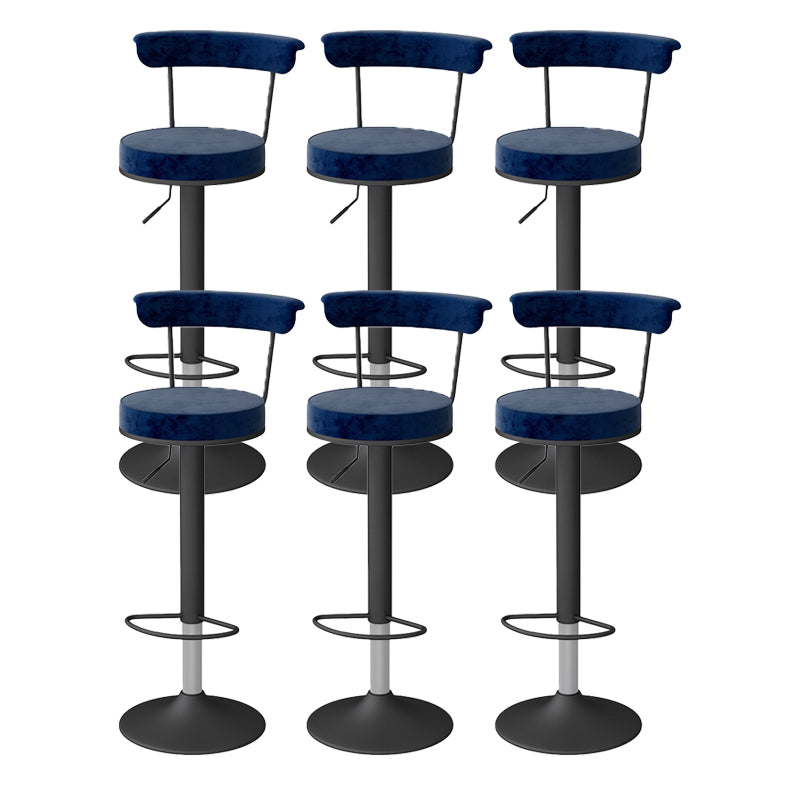 Glam Liftable Backrest Counter Stool Steel Kitchen Bar Stool with Cushion and Pedal