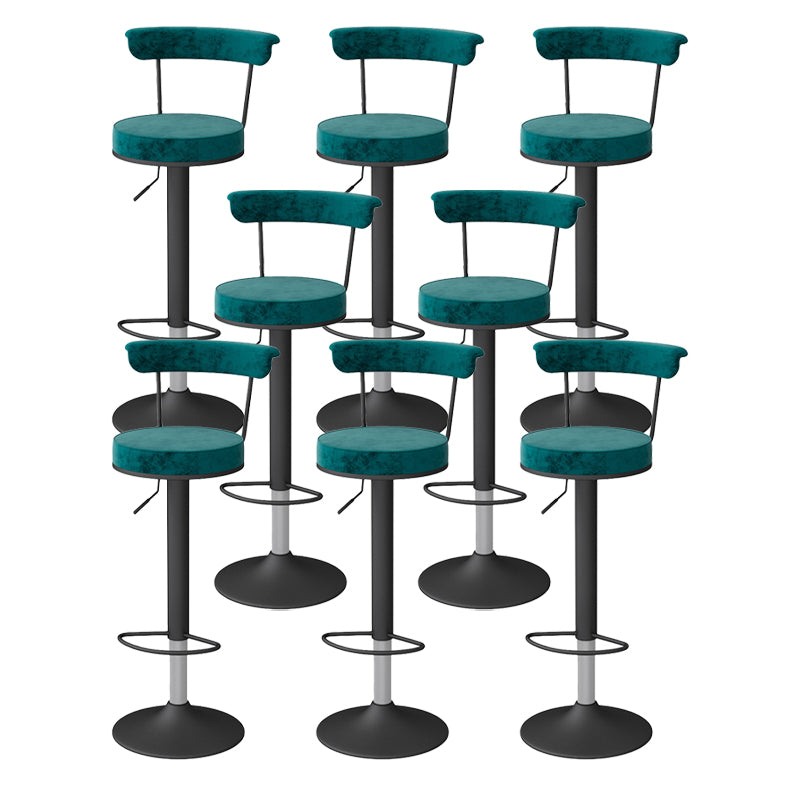 Glam Liftable Backrest Counter Stool Steel Kitchen Bar Stool with Cushion and Pedal