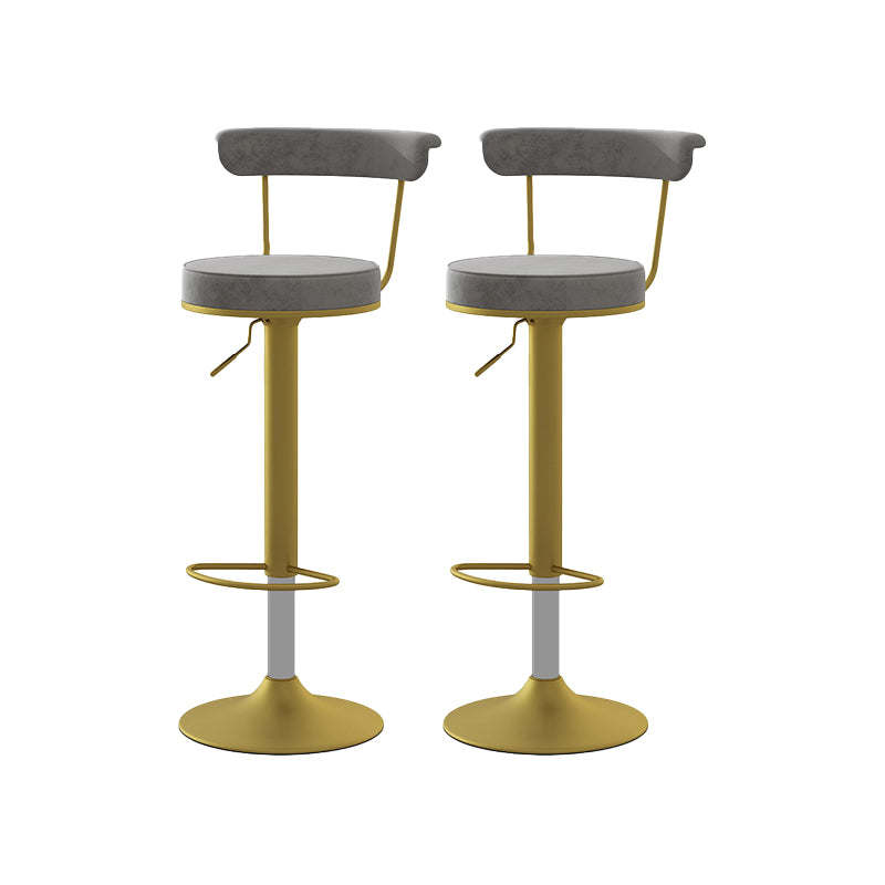 Glam Liftable Backrest Counter Stool Steel Kitchen Bar Stool with Cushion and Pedal