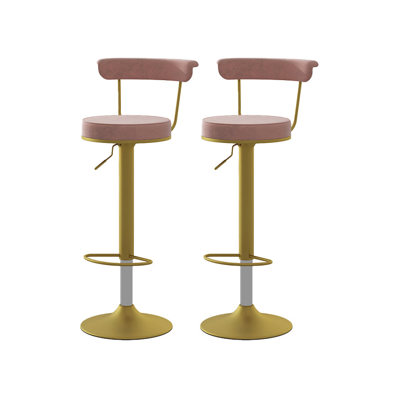 Glam Liftable Backrest Counter Stool Steel Kitchen Bar Stool with Cushion and Pedal