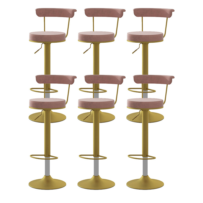 Glam Liftable Backrest Counter Stool Steel Kitchen Bar Stool with Cushion and Pedal