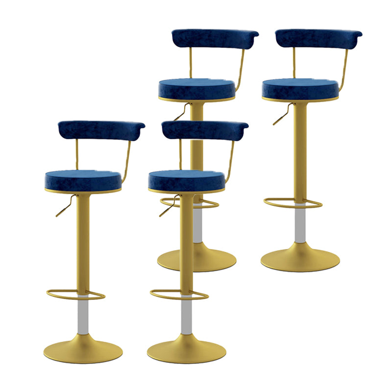 Glam Liftable Backrest Counter Stool Steel Kitchen Bar Stool with Cushion and Pedal