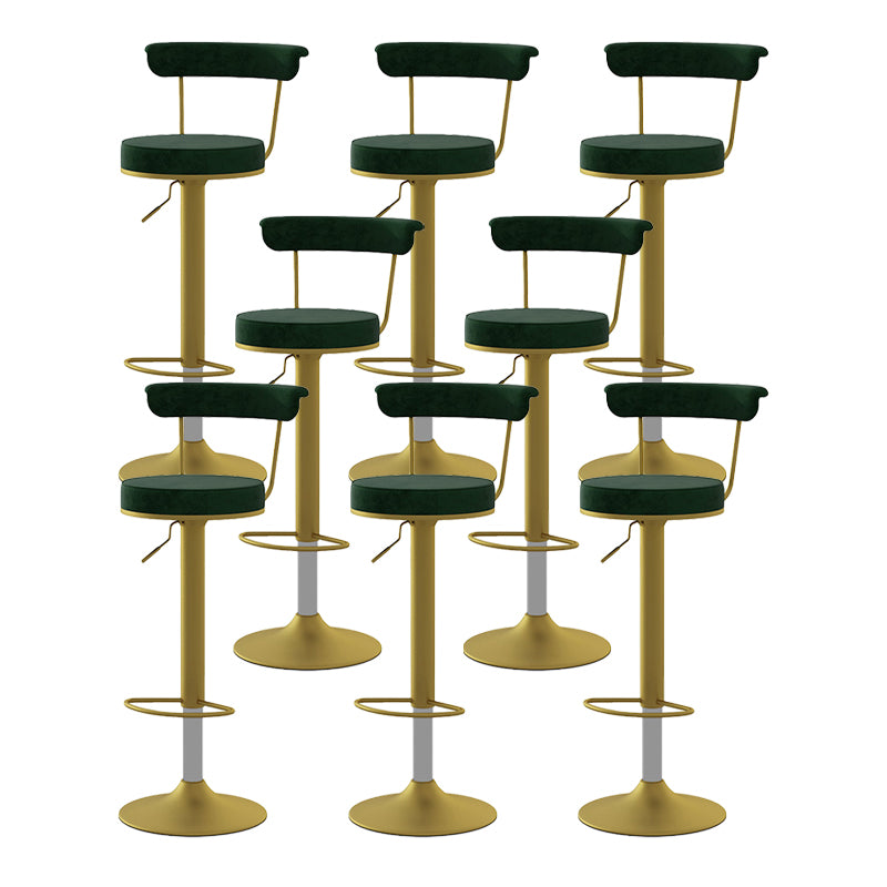 Glam Liftable Backrest Counter Stool Steel Kitchen Bar Stool with Cushion and Pedal