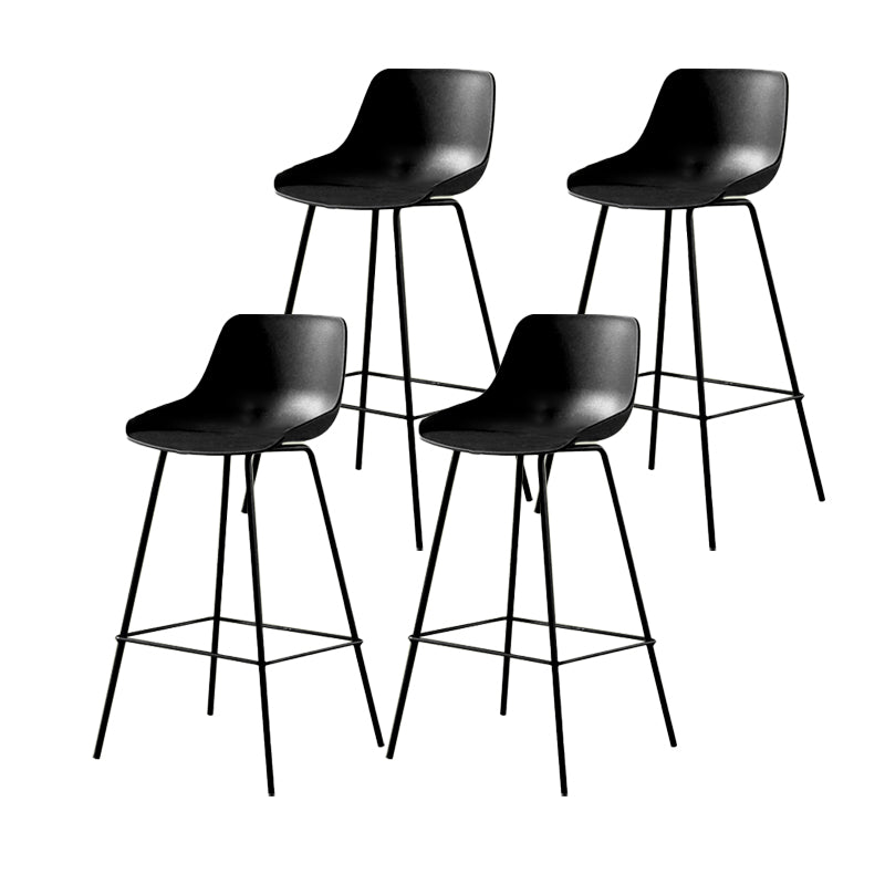Contemporary Bar-stool Plastic Counter Bar Stool with Metal Legs for Home