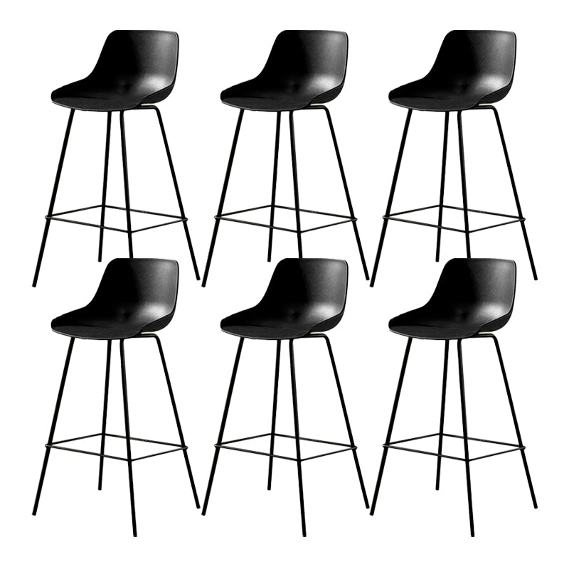 Contemporary Bar-stool Plastic Counter Bar Stool with Metal Legs for Home