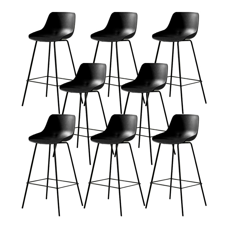 Contemporary Bar-stool Plastic Counter Bar Stool with Metal Legs for Home