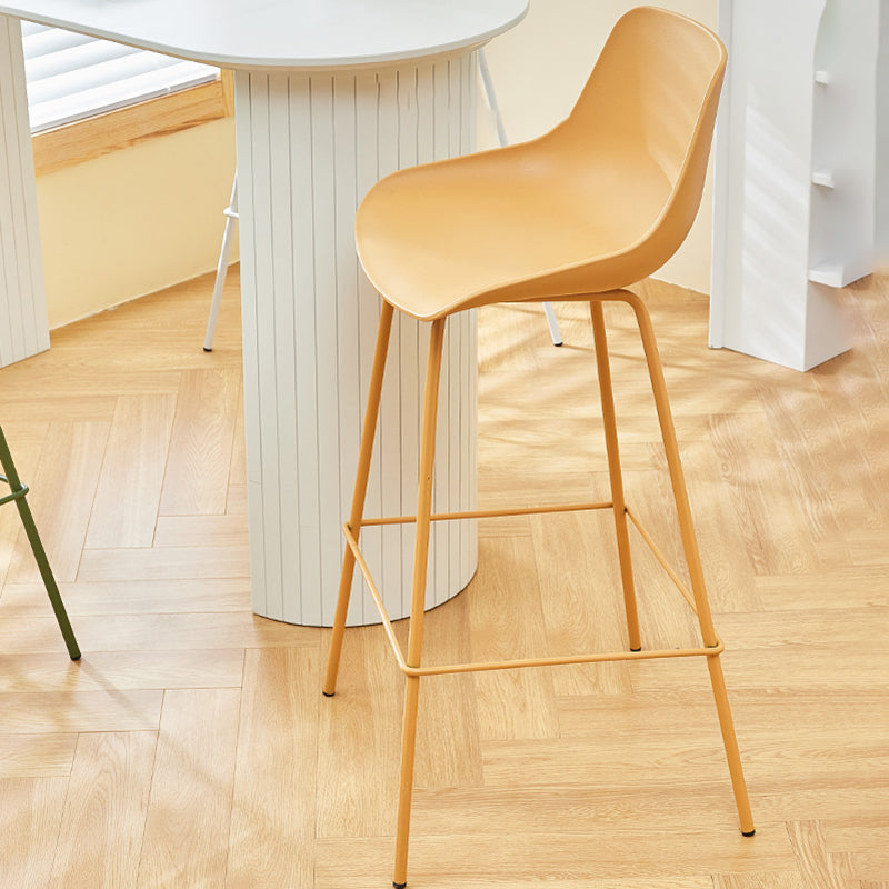 Contemporary Bar-stool Plastic Counter Bar Stool with Metal Legs for Home