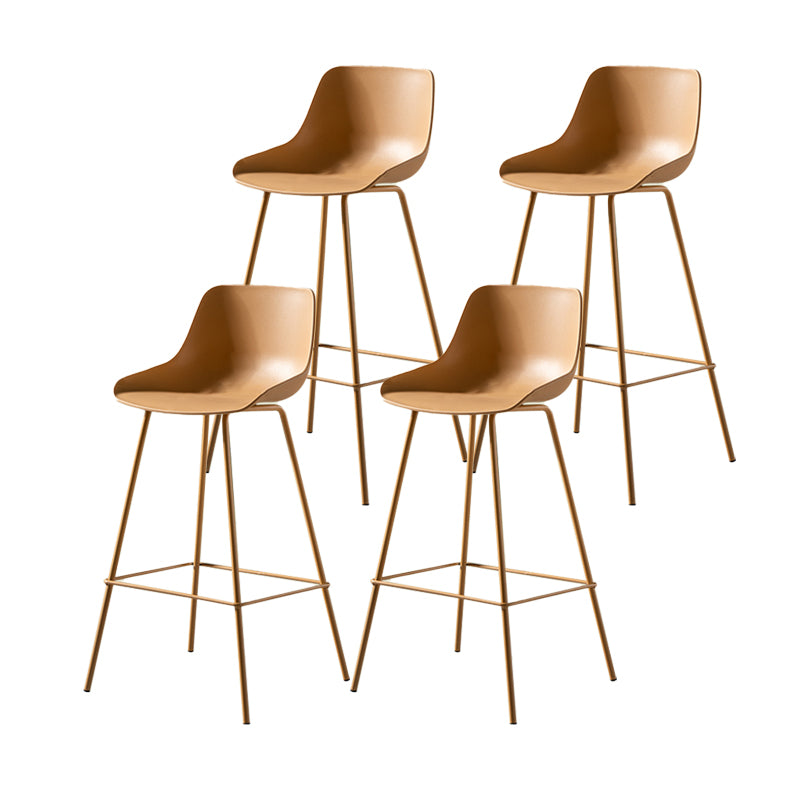 Contemporary Bar-stool Plastic Counter Bar Stool with Metal Legs for Home
