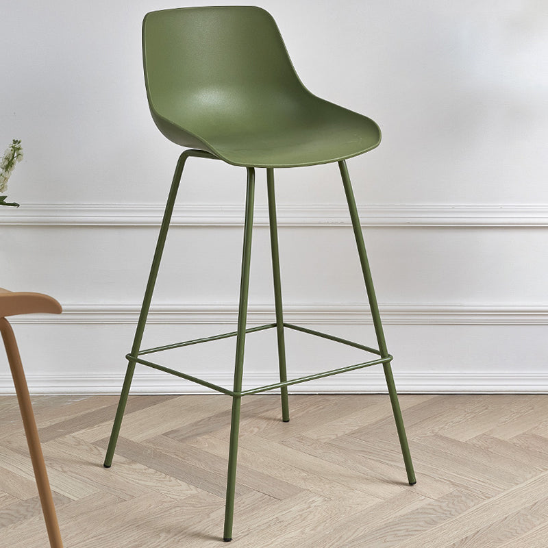 Contemporary Bar-stool Plastic Counter Bar Stool with Metal Legs for Home