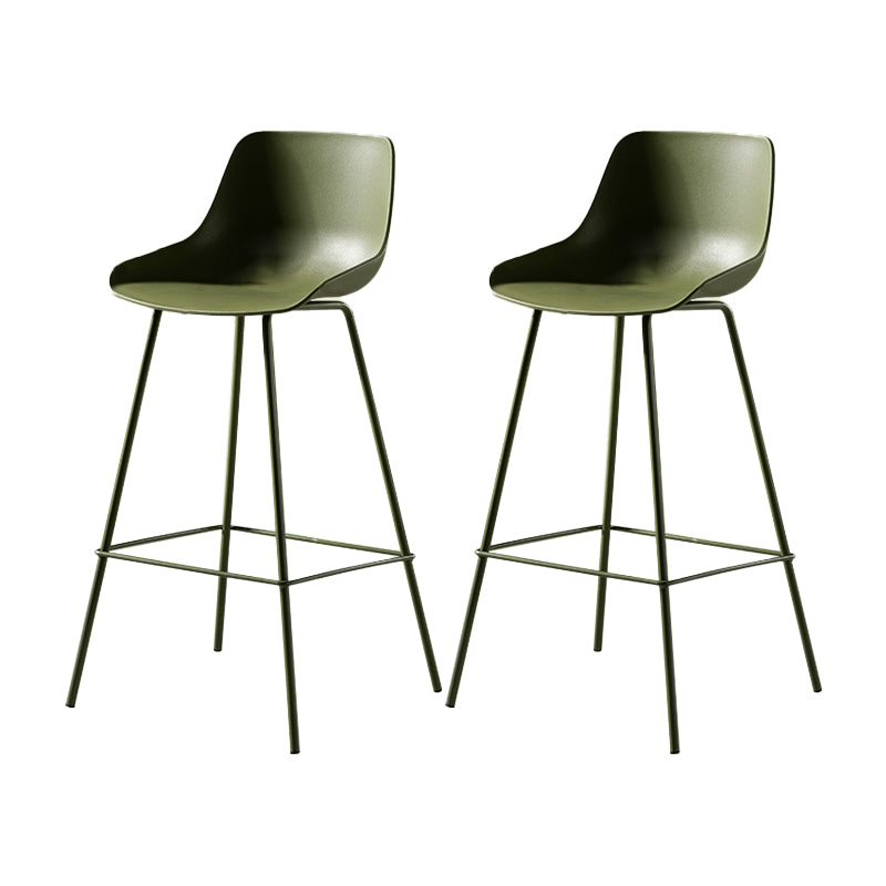 Contemporary Bar-stool Plastic Counter Bar Stool with Metal Legs for Home