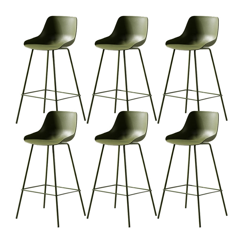 Contemporary Bar-stool Plastic Counter Bar Stool with Metal Legs for Home