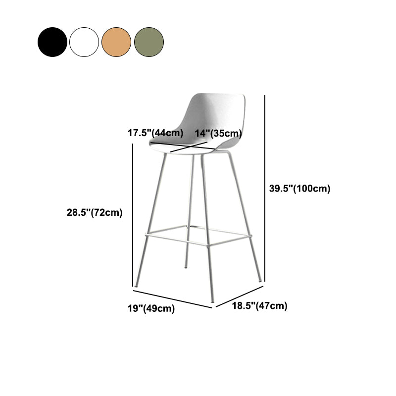 Contemporary Bar-stool Plastic Counter Bar Stool with Metal Legs for Home