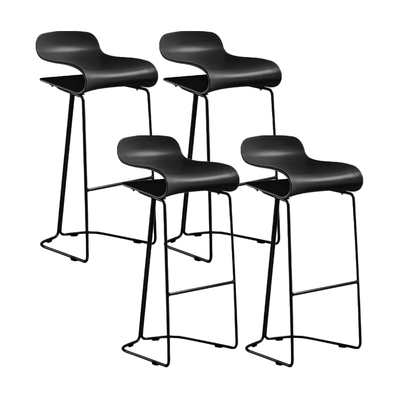 Contemporary Bar Stool Plastic Counter Bar Stool with Metal Legs