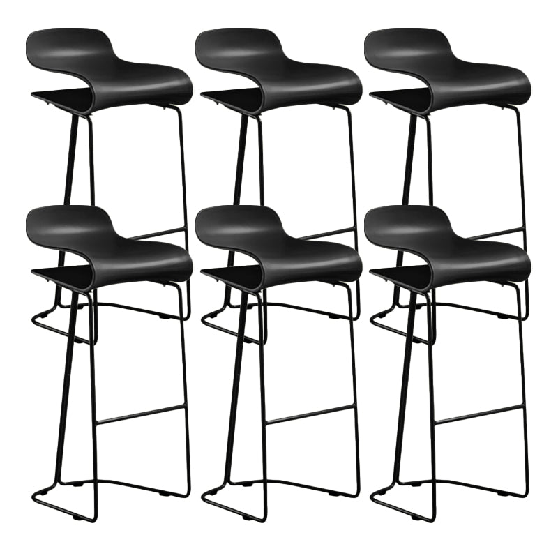 Contemporary Bar Stool Plastic Counter Bar Stool with Metal Legs