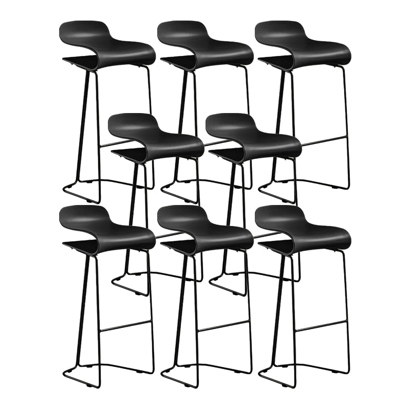 Contemporary Bar Stool Plastic Counter Bar Stool with Metal Legs