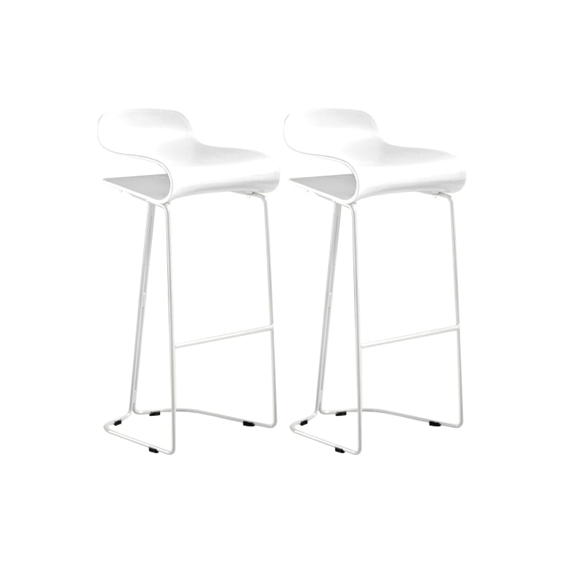 Contemporary Bar Stool Plastic Counter Bar Stool with Metal Legs