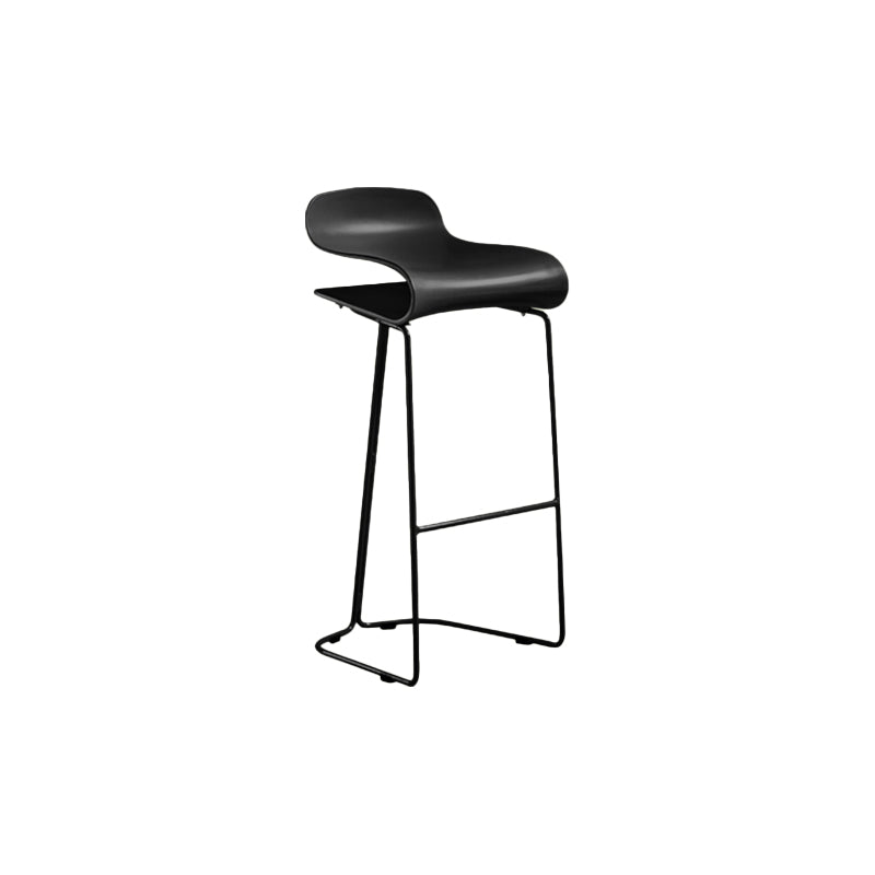 Contemporary Bar Stool Plastic Counter Bar Stool with Metal Legs