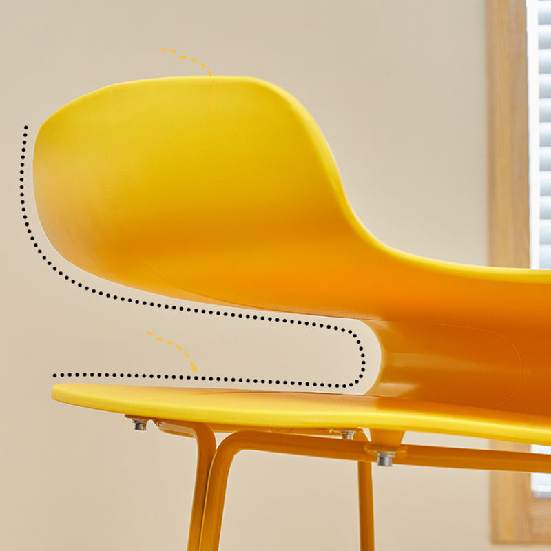Contemporary Bar Stool Plastic Counter Bar Stool with Metal Legs