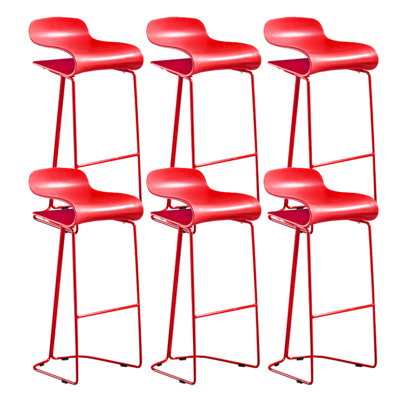 Contemporary Bar Stool Plastic Counter Bar Stool with Metal Legs