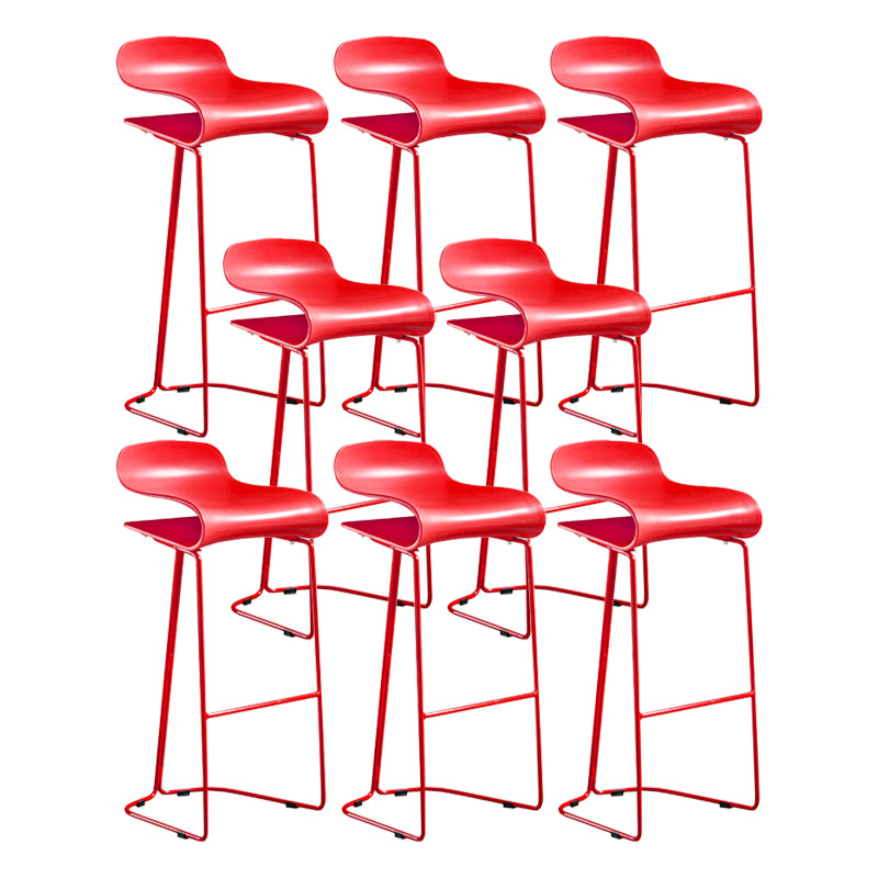 Contemporary Bar Stool Plastic Counter Bar Stool with Metal Legs