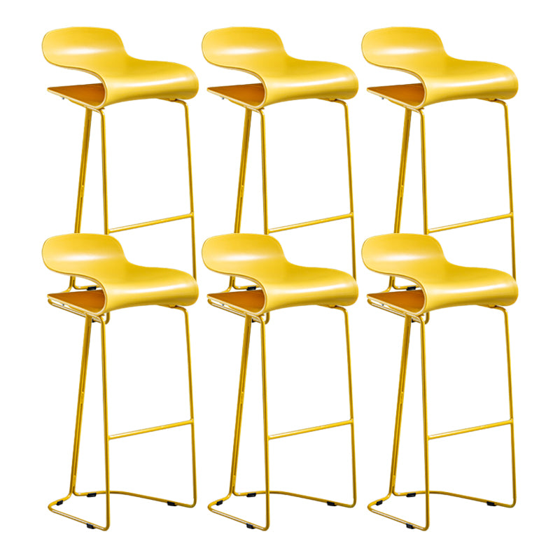 Contemporary Bar Stool Plastic Counter Bar Stool with Metal Legs