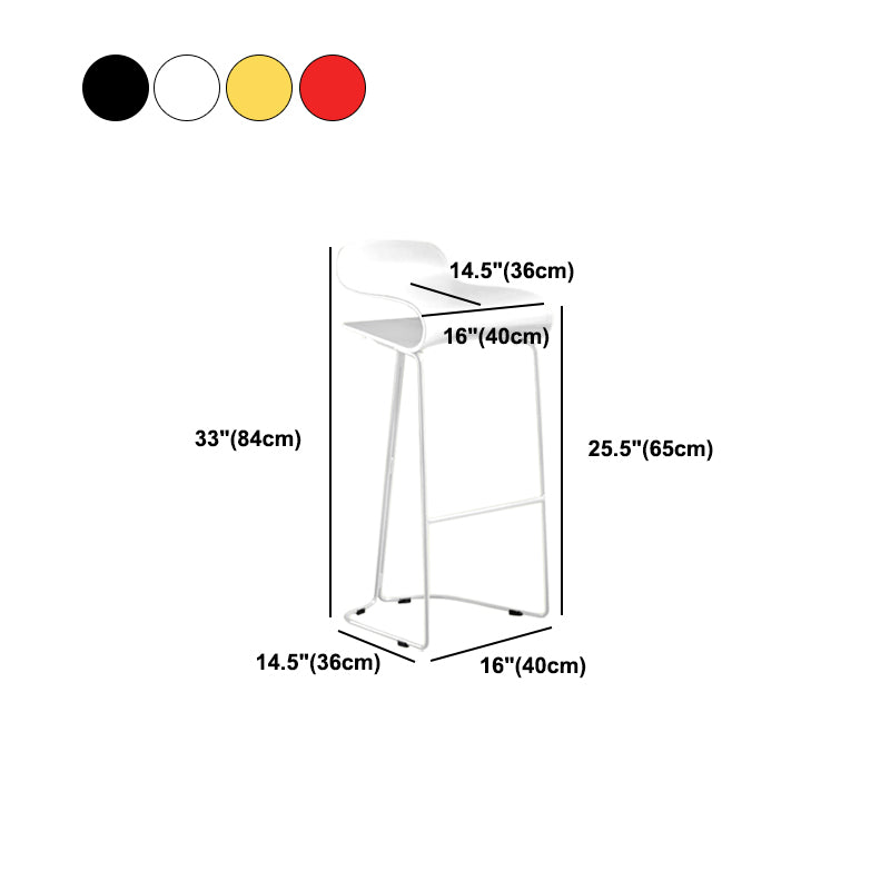 Contemporary Bar Stool Plastic Counter Bar Stool with Metal Legs