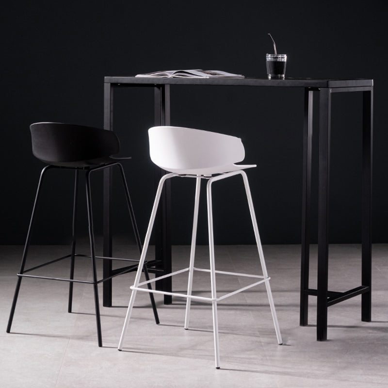 Contemporary Style Bar Stool Plastic Counter Bar Stool with Metal Legs