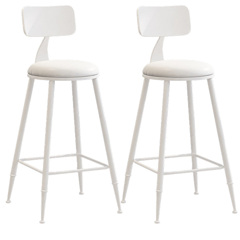 Industrial Dessert Shop Low Back Stool Matte Finish Upholstered Bar Stools
