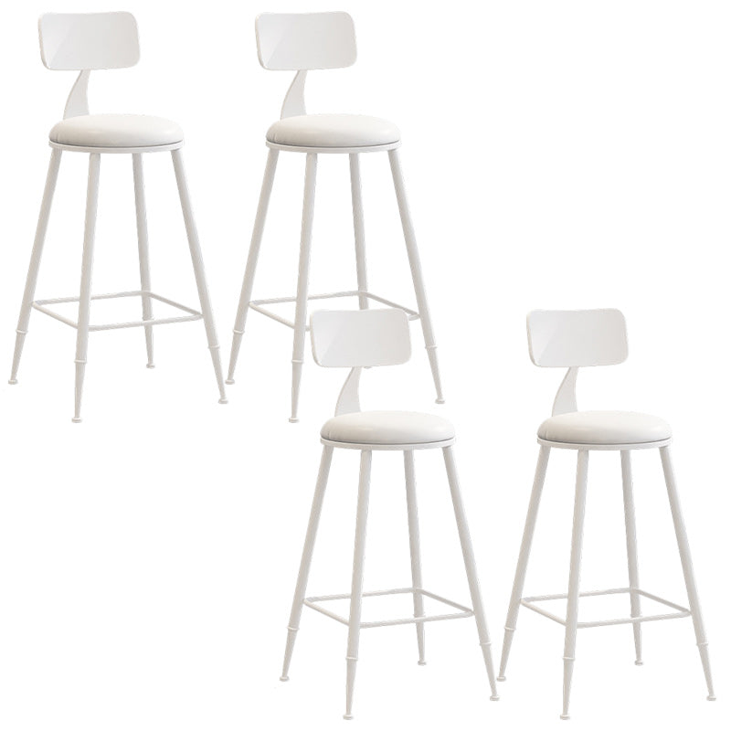 Industrial Dessert Shop Low Back Stool Matte Finish Upholstered Bar Stools