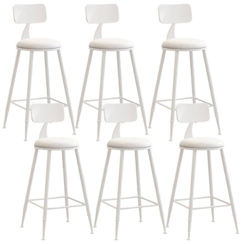 Industrial Dessert Shop Low Back Stool Matte Finish Upholstered Bar Stools