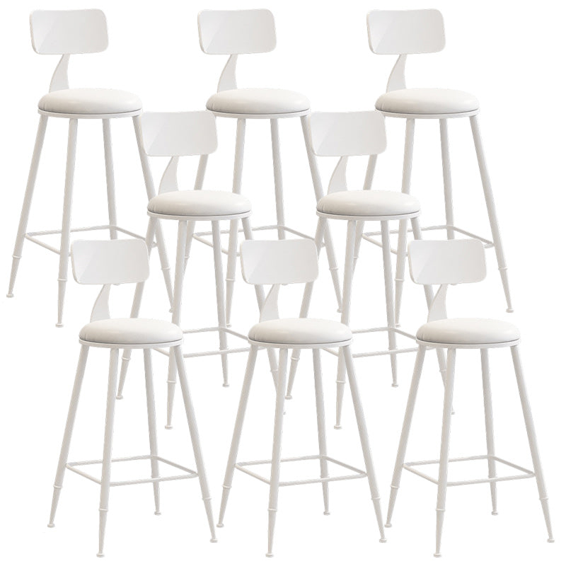 Industrial Dessert Shop Low Back Stool Matte Finish Upholstered Bar Stools