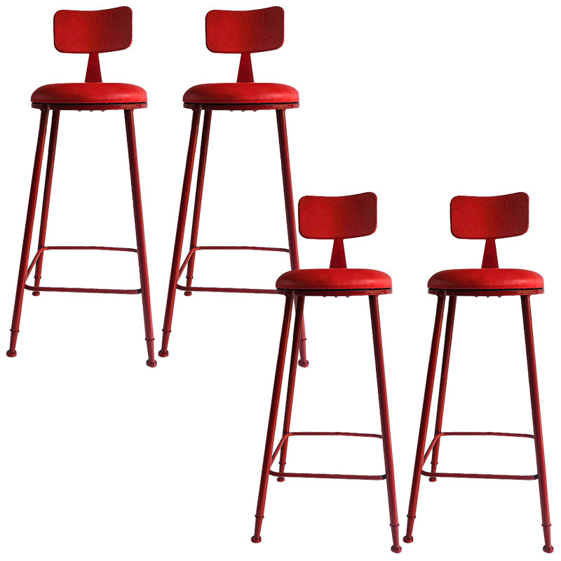 Industrial Dessert Shop Low Back Stool Matte Finish Upholstered Bar Stools