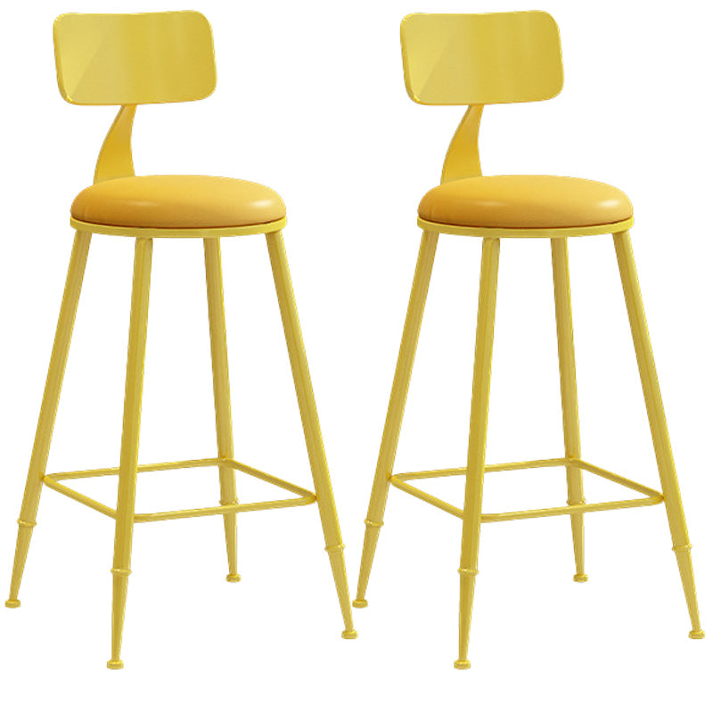 Industrial Dessert Shop Low Back Stool Matte Finish Upholstered Bar Stools